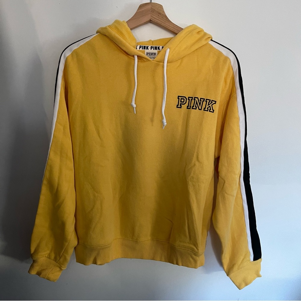 Yellow PINK hooded sweatshirt - small